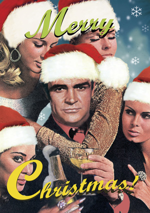 Sean Connery Pack of 5 Christmas Greeting Cards by Max Hernn